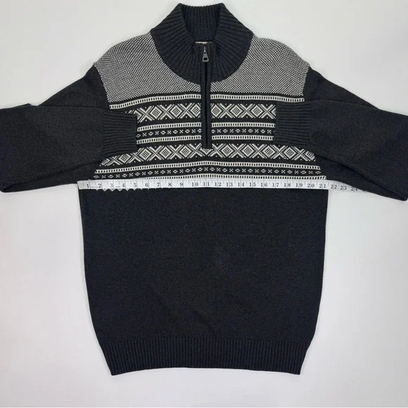Original Weatherproof Vintage Men's Charcoal and White Zip Up Sweater Medium - Picture 5 of 8